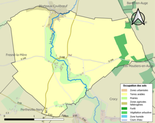 Kolorowa mapa przedstawiająca użytkowanie gruntów.