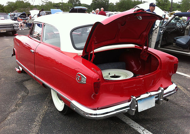 The trunk in a 1955 Hudson Rambler
