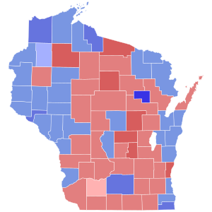 1978 Wisconsin Secretary of State election results map by county.svg