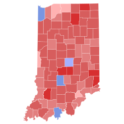 2010 Indiana Secretary of State election results map by county.svg