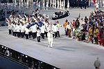 The athletes from Australia entering the stadium at the opening ceremonies of the 2010 Winter Olympics