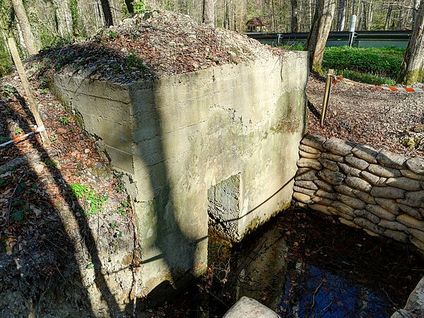 Position de barrage de la route de Moos (sud de la route, ouvrages n°2 ; 3 et 4).