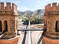 A 19th century-built footbridge over the Pilcomayo River as seen at Bolivia's Route 5, between Sucre and Potosí, Southern Bolivia.
