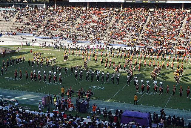 The World Famed Tiger Marching Band performing at the 2019 State Fair Classic