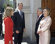 The Prince and Princess of Asturias with Sebastián Piñera, president of Chile, and Cecilia Morel (22 November 2011)