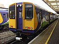 The old London Overground British Rail Class 313 unit with the old Silverlink livery with the London Overground pasted on