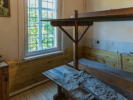 Recreation of a convict barrack at the Gulag Museum in Igarka