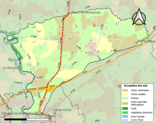 Kolorowa mapa przedstawiająca użytkowanie gruntów.