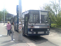 66E jelzésű Ikarus 280-as busz Határ úti végállomásán