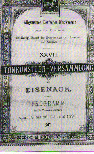 Tonkunstler-Versammlung
19-22 June 1890 in Eisenach ADMV Eisenach 1890.jpg