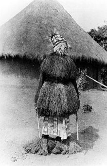 Gustav Bolinder: A masked Poro dancer. No date, 1930-1931? A Masked Poro dancer from Secret Society Wellcome M0005352.jpg