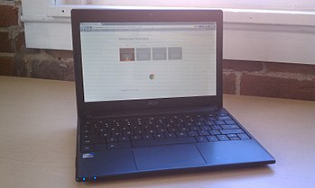 English: An Acer Chromebook showing the introd...