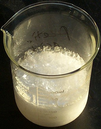 Crystallised acetic acid.