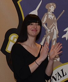 Actress Lindsay Pearlman performs a skit on sexual assault in 2013 130601-Z-JU469-008 (cropped).jpeg