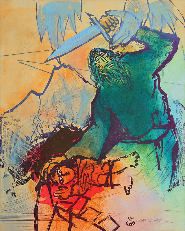 Abraham Sacrifice Isaac, lukisan oleh Adi Holzer, 1997