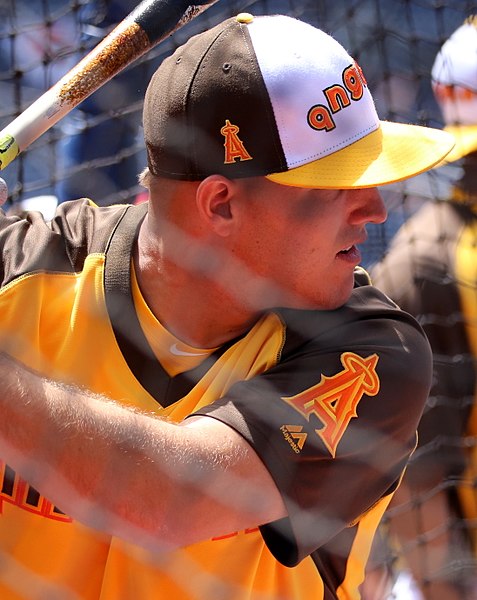 File:Angels outfielder Mike Trout takes batting practice on Gatorade All-Star Workout Day. (28045135834) (cropped).jpg