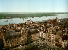 Antwerp and the river Scheldt, photochrom, c. 1890–1900