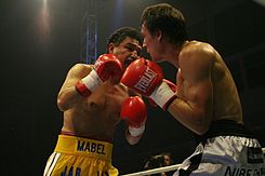 Campas (left) in the fight against Amin Asikainen in February 2008