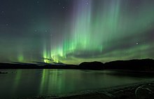 Northern lights at the Lac des Rapides.