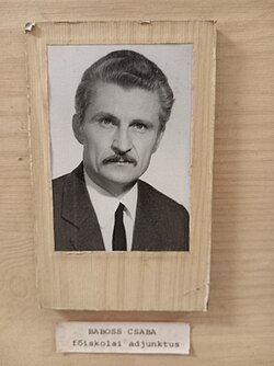Baboss Csaba tablóképe az 1974–1975-ös tanévben