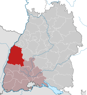 Li position de Ortenaukreis in Baden-Württemberg