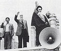 بني صدر- مهدي بزركان مع السيد الخميني في العام 1979