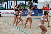 Deutsch: Beachhandball Europameisterschaften 2019 (Beach handball Euro); Tag 3: 4. Juli 2019 – Frauen,Platzierungsrunde Gruppe III, Zypern-Türkei 0:2 (14:24, 22:23) English: Beach handball Euro; Day 3: 4 July 2019 – Women Consolation Round Group III – Cyprus-Turkey 0:2 (14:24, 22:23)