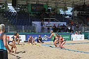 Deutsch: Beachhandball Europameisterschaften 2019 (Beach handball Euro); Tag 2: 3. Juli 2019 – Frauen, Vorrunde Gruppe D, Ukraine-Deutschland 2:0 (23:22, 32:24) English: Beach handball Euro; Day 2: 3 July 2019 – Women Preliminary Round Group D – Ukraine-Germany 2:0 (23:22, 32:24)