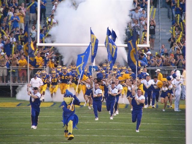 The Delaware Fightin' Blue Hens are an NCAA FCS (formerly Div I-AA) football program in CAA Football, the football arm of the Coastal Athletic Associa