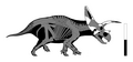 Hypothetical restoration of the skeleton with the holotype material in white Bravoceratops skeletal.png