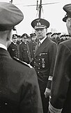 Friedrich Ruge, von 1961 bis 1971 Vorsitzender des AfW, bei der Besichtigung einer Minensuchflottille in Frankreich (1941)