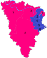 Carte de circonscriptions des Yvelines avec couleur politique à la suite des élections de 1981