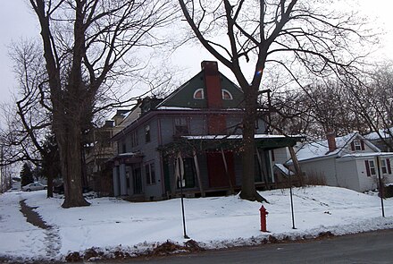 Porch apparently propped up for pillar replacement in December 2007 ChapmanHs 2007 12 16sm2.jpg