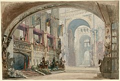 Image 141Set design for Act 3 of Robert Bruce, by Charles-Antoine Cambon (restored by Adam Cuerden) (from Wikipedia:Featured pictures/Culture, entertainment, and lifestyle/Theatre)