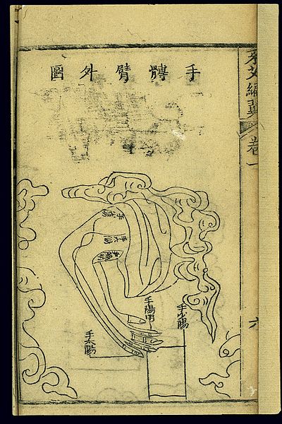 File:Chart of the three hand yang channels, Chinese woodcut Wellcome L0037907.jpg