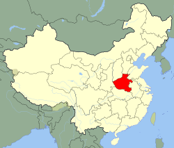 Henaņas provinces atrašanās vieta Ķīnā