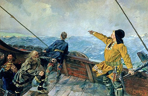 Leif Eriksson upptäcker Amerika (1893).