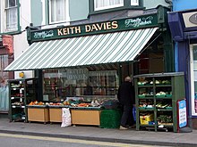 Butcher's shop in Cardigan which also sells vegetables (photo by Ceridwen) Cigydd teuluol-family butcher - geograph.org.uk - 1558425.jpg