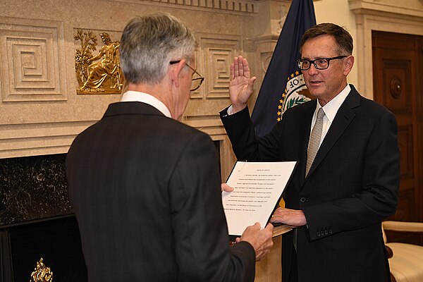 Clarida sworn in as Vice Chair of the Federal Reserve in 2018