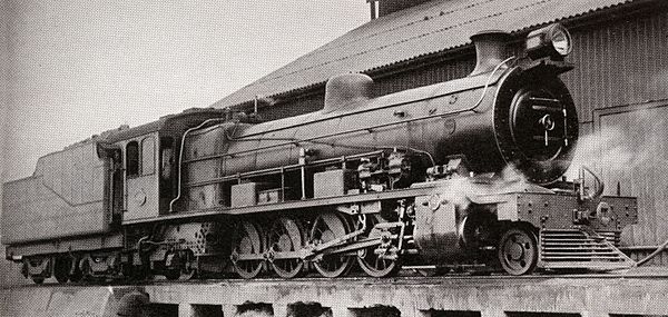 Class 12R no. 1931 at Port Elizabeth sheds, with Belpaire firebox, c. 1930