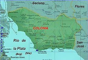 Kart over Nueva Palmira