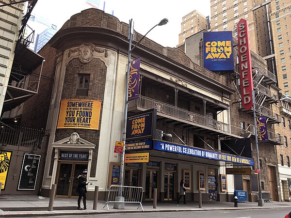 The Gerald Schoenfeld Theatre on Broadway during its run of Come from Away
