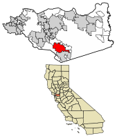 Location of Danville in Contra Costa County, California.