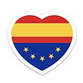 Heart bi-flagga används på nationell och europeisk nivå.