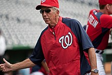 Johnson with the Nationals in 2012 Davey Johnson Nationals.jpg