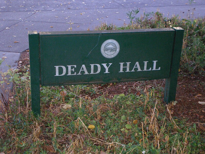 File:Deady Hall sign, University of Oregon.jpg