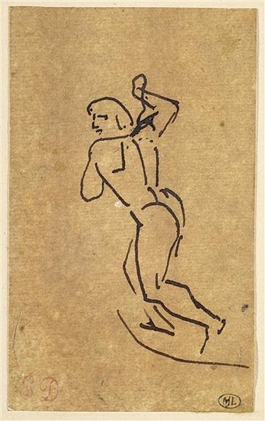 File:Delacroix - Homme nu tourné vers la gauche, RF 9168, Recto.jpg