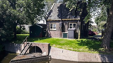 The Diesel pumping station of the "Het Overdie en Achtermeer" polder has been a designated Provincial Monument since 1996. In 2011 the Foundation Diesel Pumping Station "J.J. Schilstra" has transferred the station to the Housing Corporation "Van Alckmaer". Dieselgemaal Achtermeerpolder.jpg