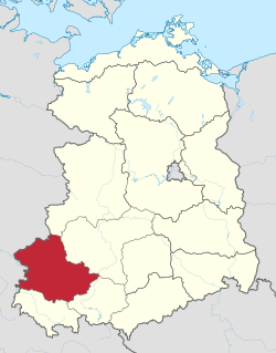 Location of Bezirk Erfurt within the German Democratic Republic