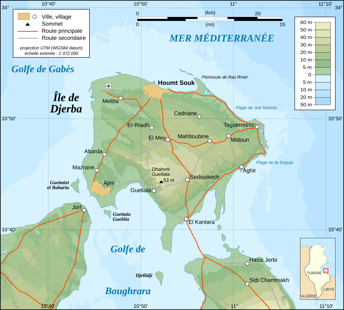 mapa djerba Djerba Wikipedia A Enciclopedia Livre mapa djerba